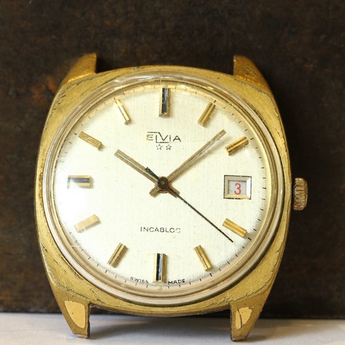 Montre Bracelet Ancienne Femme Elvia - Mécanisme Incabloc, Occasion