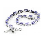 tennis Bracelet in Sterling silver 5.25Ctw Pear Cut Natural Tanzanite Rhodium