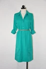 Soft Surroundings Green Tencel Long Sleeve Button Tunic Day Shirtdress Women M
