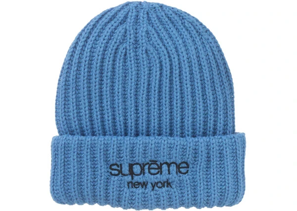 Taille OS   Bonnet côtelé épais logo Supreme Classic (FW24) bleu (FW24) bl