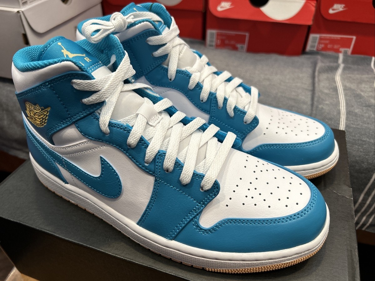 ★Nike★AIR JORDAN 1 MID AQUATONE CELESTIAL GOLD★大人気★ Nike Air Jordan 1 Mid Shoes 'Aquatone Celestial Gold' DQ8426