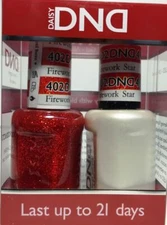 DND Matching Soak off Gel + Nail Polish - 402 Fire Work Star (Christmas Red)  