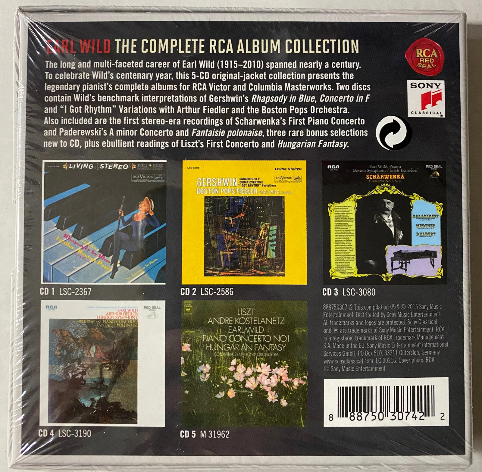 ROARINGWILD EARL WILD The Complete RCA Album Collection Gershwin Liszt SEALED 5 x CD