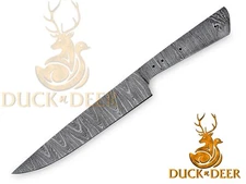 11.5" Long Handmade Damascus Steel Blank Blade Chef Knife Kitchen Blade Knife