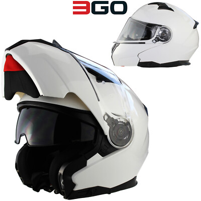 3GO E335 Motorrad Klapphelm Modular DVS Motorrad Klapphelm vorne weiß Sturzhelm