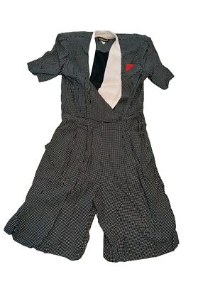 John Roberts Women's Black Polkadot  Jumpsuit Size 10 Vintage