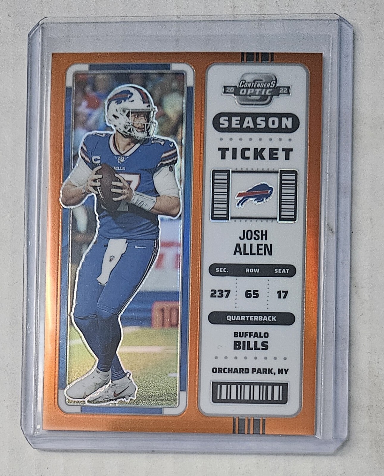 2022 PANINI CONTENDERS OPTIC ORANGE Card #6 JOSH ALLEN /50