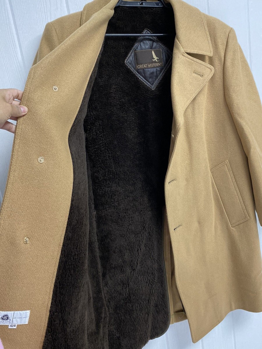 Vintage 50s Great Western Men coat Wool Blend Deep Pile 42 Reg | eBay