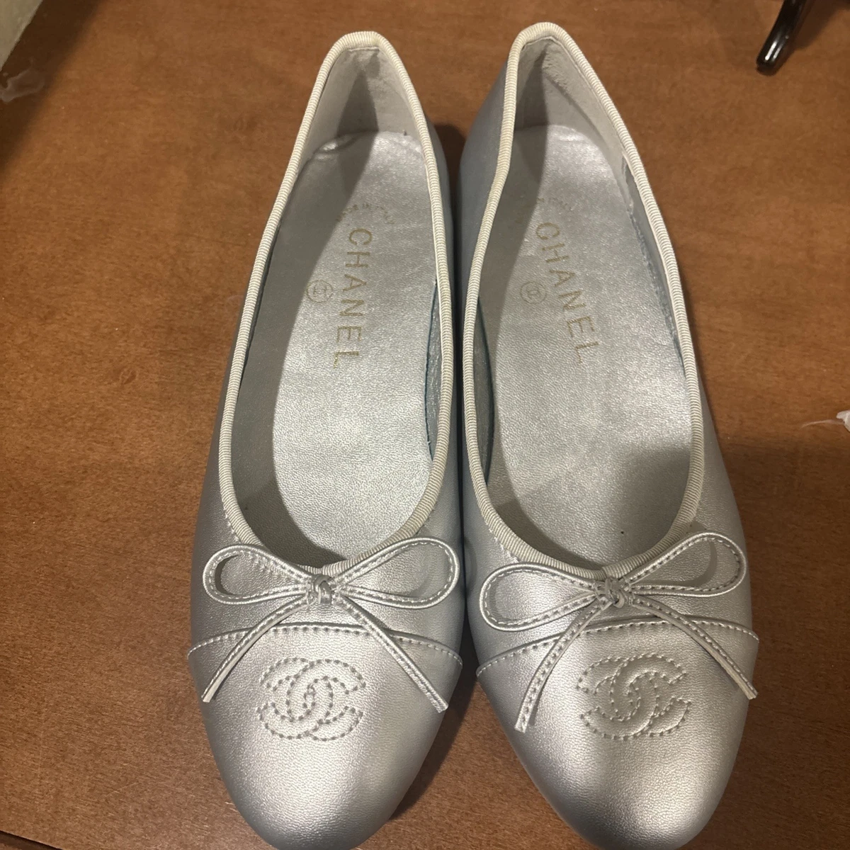 CHANELシャネル バレリーナ シルバー38.5 CHANEL Silver Shoes for Women for sale | eBay