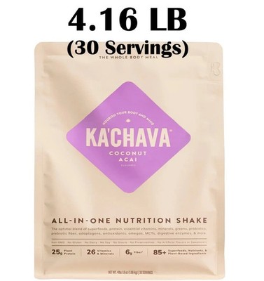 KaChava Meal Replacement Powder Protein Shake, Coconut Acai 30 Servings 4.16 LB