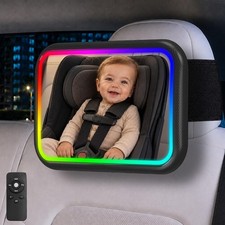 Baby Car Mirror with Light, Car Seat Mirror for Baby for Tesla, Black