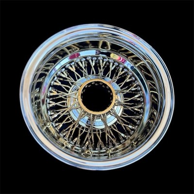 13x7 Reverse Zenith 72 Spokes Cross Lace Gold Center Lowrider wire