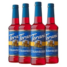 Torani Sugar-Free Strawberry Syrup 25.4fl oz Coffee Sodas Lemonade Drinks 4-Pack