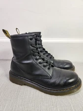 Dr Martens Size 6 Black Leather Boots  Zip Lace Classic Combat Goth Women 1460 Y