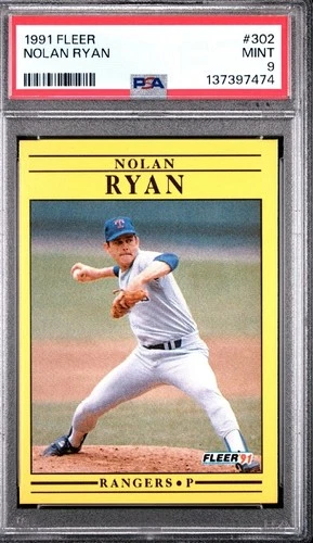 1991 Fleer Nolan Ryan #302 Divider Line After 1979 Angels PSA 9