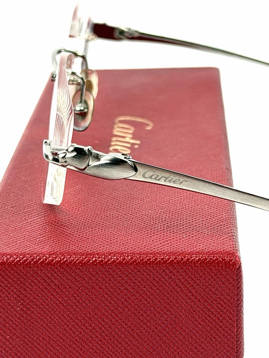 Cartier Rimless Silver Etched Panthére Panther CT00610-001