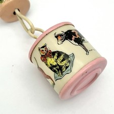 Baby Rattle Celluloid Vintage Crib Toy Nursery Rhymes from 1916