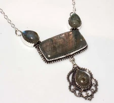 Exclusive Fiery Labradorite Necklace 19" Birthday Surprise JW