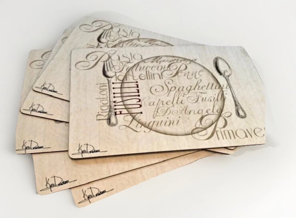 Kate Davidson Tischsets Designer CA Boho Earthtones Beige Set 6 Kitsch Designer