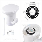 Yescom RV Toilet Porcelain Enamel Gravity Flush w/ Steel Step Stool for Camper — photo 3