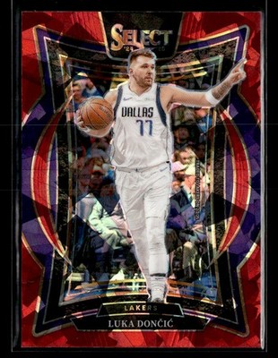 2024-25 Panini Select #56 Luka Doncic Red Cracked Ice Prizm | eBay