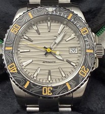 Fully Custom Seiko Nh 35 Mod Watch Silver/Grey Desert, Dial, Automatic 40mm 200m