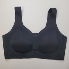 Seamless Comfort Wireless Bra Black Size 2XL Spandex Bralette Runs Small New