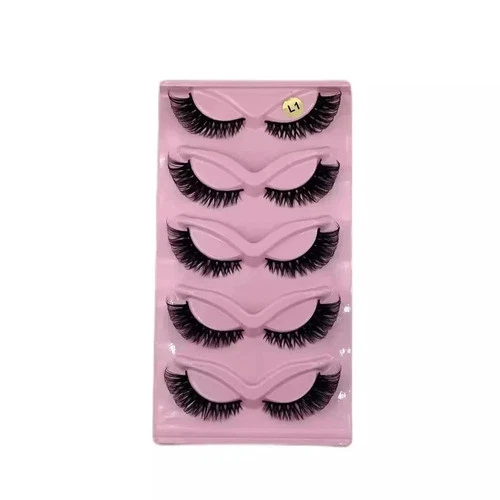 5 Pairs Cat Eye False Eyelashes – Faux Mink Elongated Wispy Lashes image 2