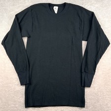 Vintage Indera Shirt Mens Sz Large Black Thermal Baselayer Waffle Knit Y2K