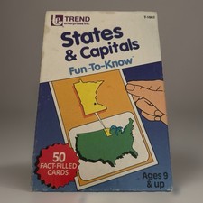 Trend 1967 States and Capitals Fun-To-Know Flash Cards 50 Fact Filled Cards
