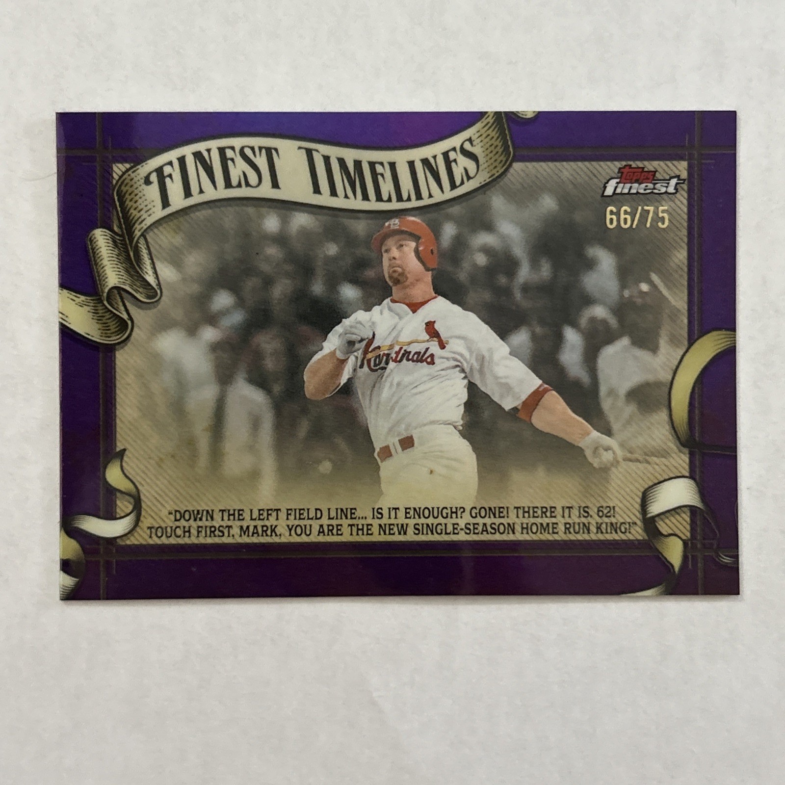 Mark McGwire 2026 Topps Finest Baseball Finest Timelines #FT-25 Purple /75