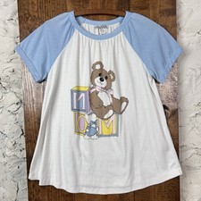 Vintage Teddy Bear Nightgown Kids Small Pajamas Cute 90s MOM Stuffed Animal