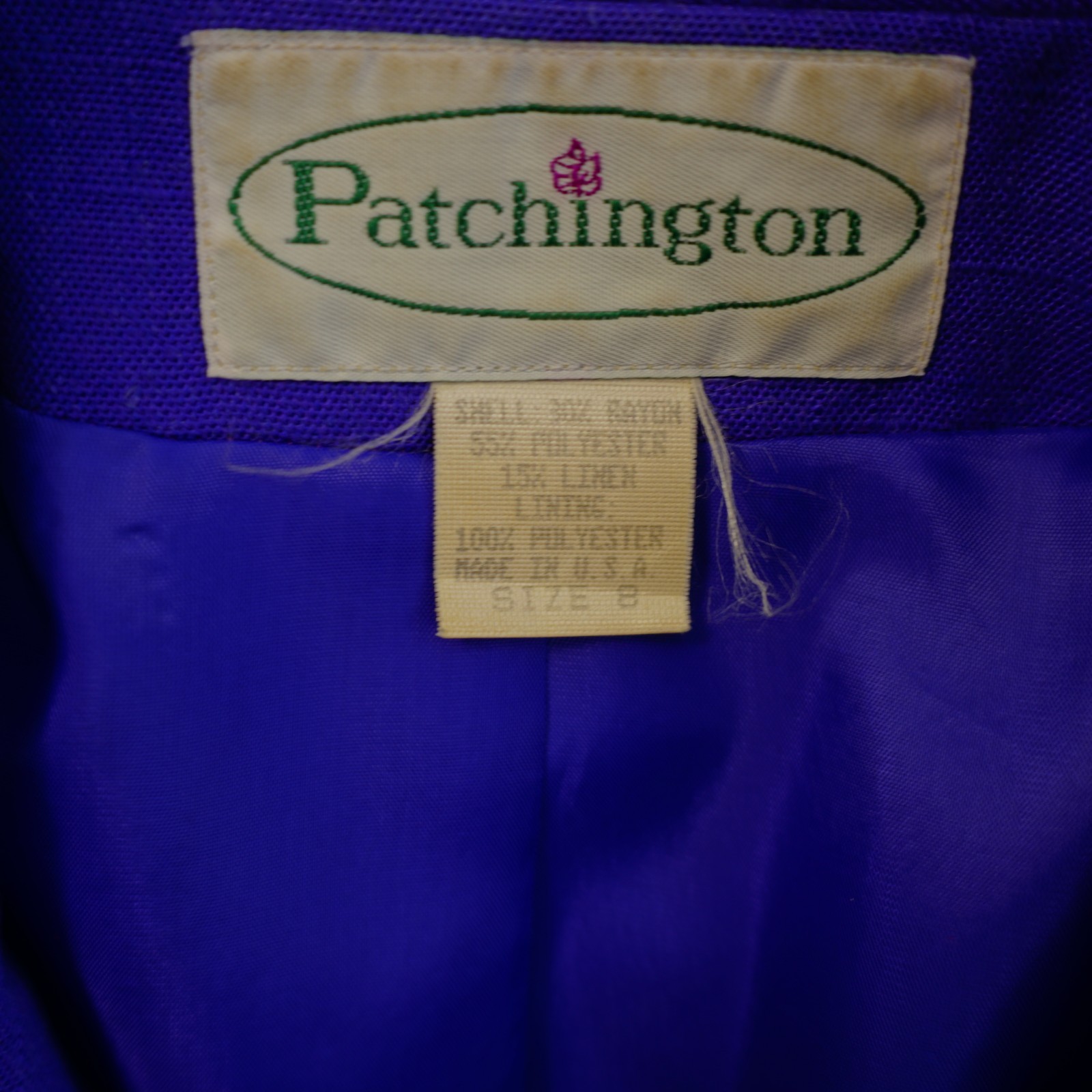 Patchington Purple Polyester Linen Basketweave 2 … - image 8