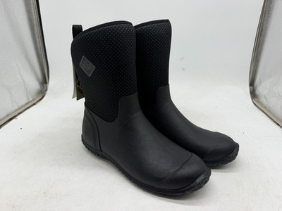 Muck Muckster II Mid Boots Women's Black Rose Round Toe Pull On Waterproof - 11