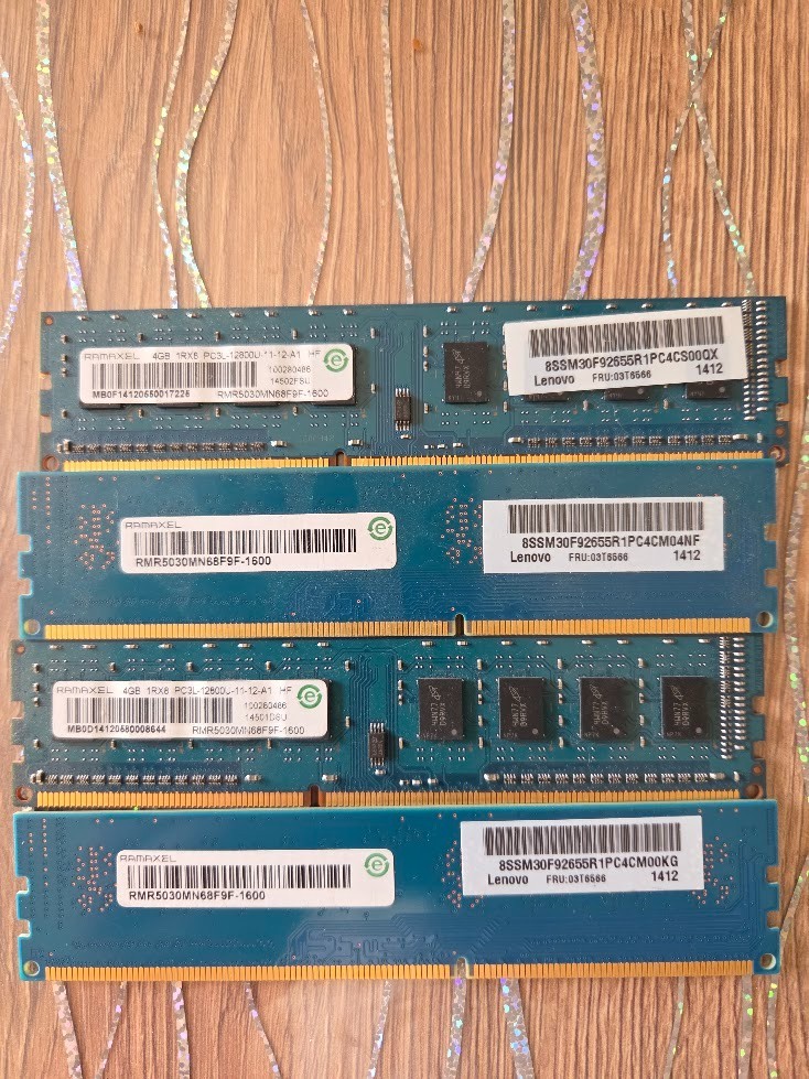RAM SO-DIMM Ramaxel 1x2GB PC3-12800 (1600Mhz) 16gb (4x4gb) Lenovo