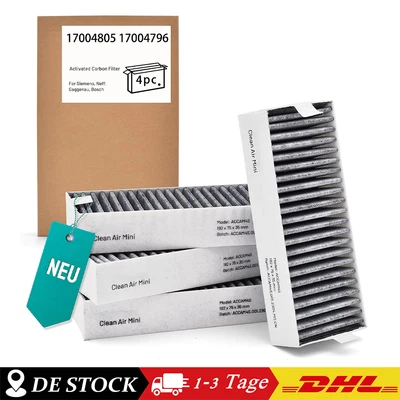 MARKENLOS 4x 8x Aktivkohlefilter für Siemens Bosch Neff 17004805 17004796 Dunstabzugshaube