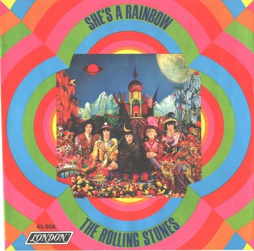 ROLLING STONES--PICTURE SLEEVE + 45-(SHE'S A RAINBOW)--PS--PIC--SLV