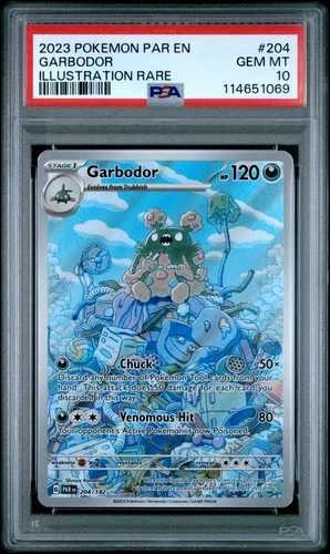2023 POKEMON PAR EN-PARADOX RIFT ILLUSTRATION RARE #204 GARBODOR PSA 10