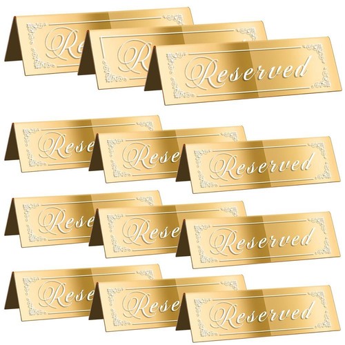 12PCS Reserved Table Signs, Gold Reserved Signs for Wedding, Acrylic9432