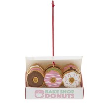Kurt Adler Donut Box Ornament with Pink Frosting Donut
