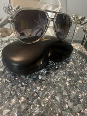 Carrera Aviator Style Sunglasses Clear Frame   Gradient Lens   W Case