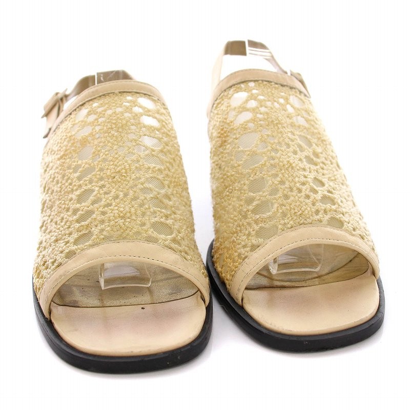 Sandali Yves Saint Laurent cinturino tacco grosso beige taglia 36 5 donna autentici