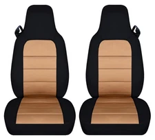 Nice Car Seat Covers Front Black Tan cotton fits 2006-2012 Mazda MX-5 Miata