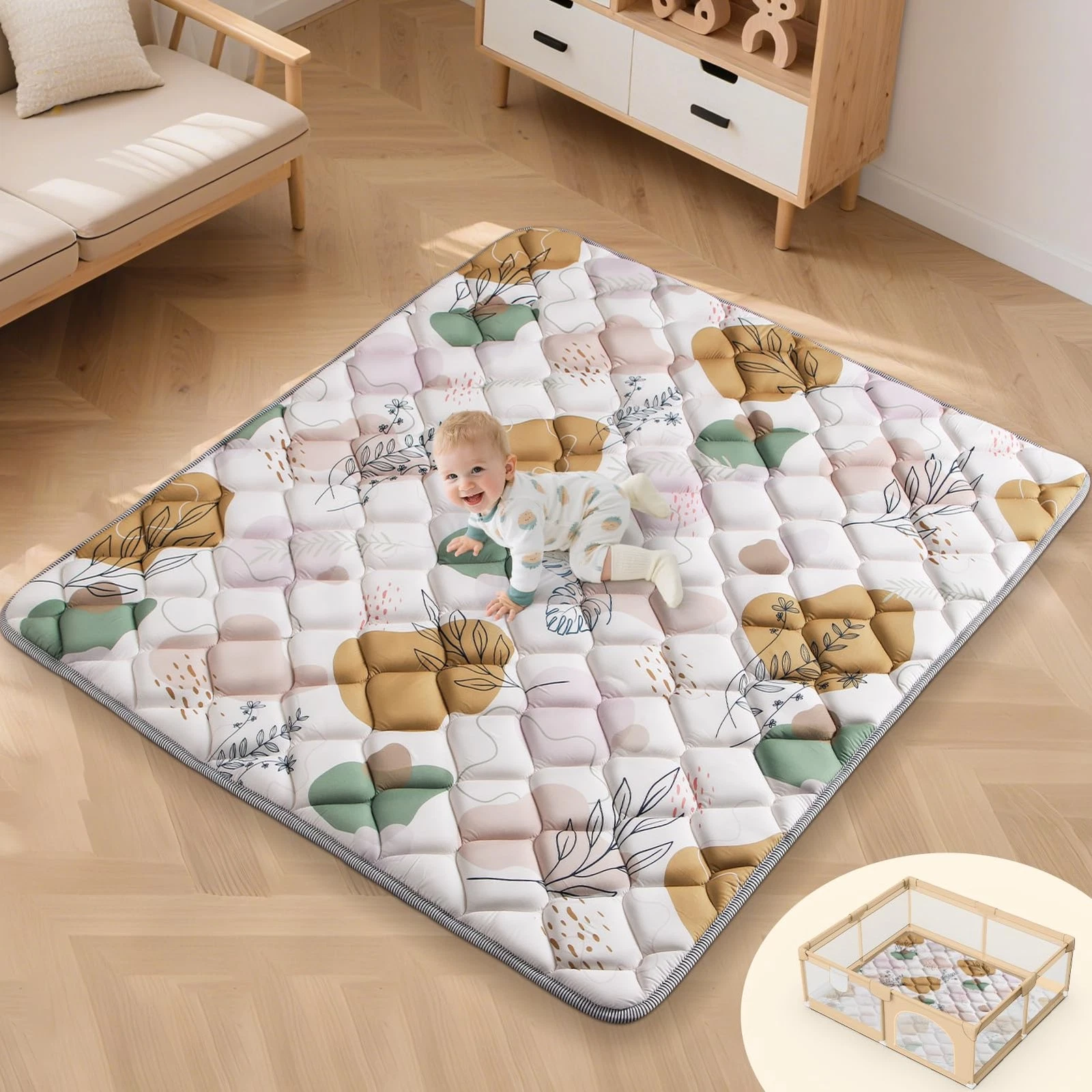 65x50 Baby Play Mat -Play Mats for Babies and Toddlers -Non-Slip Foldable Bab...