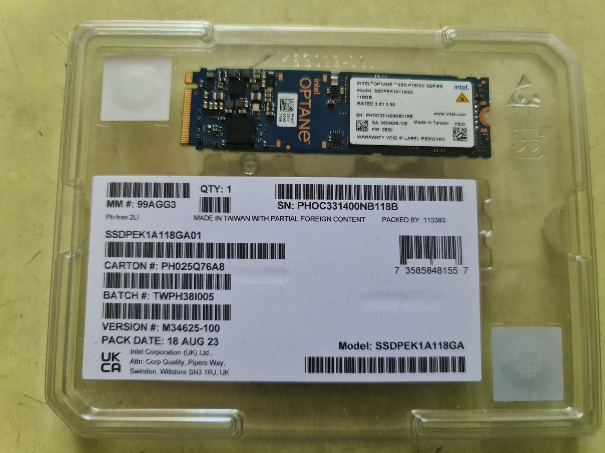 Intel Optane P1600X Series 118GB, M.2 2280 Internal SSD