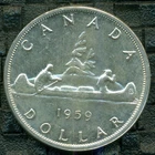 1959 Canada Queen Elizabeth II, Silver Dollar, High Grade, PL lustre   P20