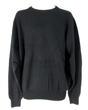 NWT Lyle  Scott Black Crew Textured Cotton Sweater Size Large