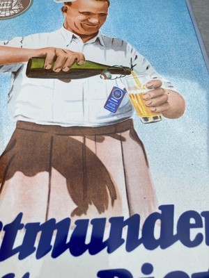 Der Biertrinker aus Dortmund Dortmunder Stifts Bier Emailschild
