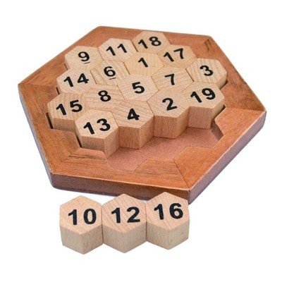 KINGOU Wooden Logic Puzzle Brain Teasers Intellectual Toy Medium (20 pieces)