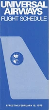 Universal Airways timetable 1979/02/15